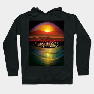 Lake in the Desert at Night Hoodie